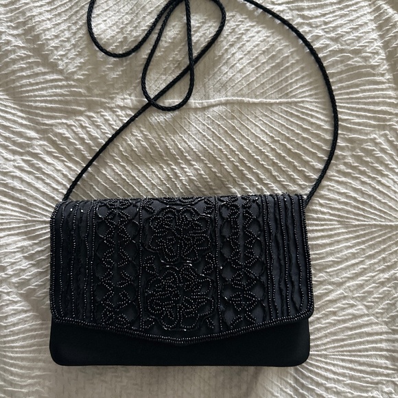 Black embroidered dress purse - Picture 1 of 4